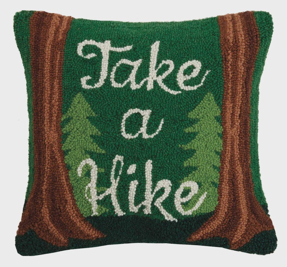 Take A Hike Hooked Pillow