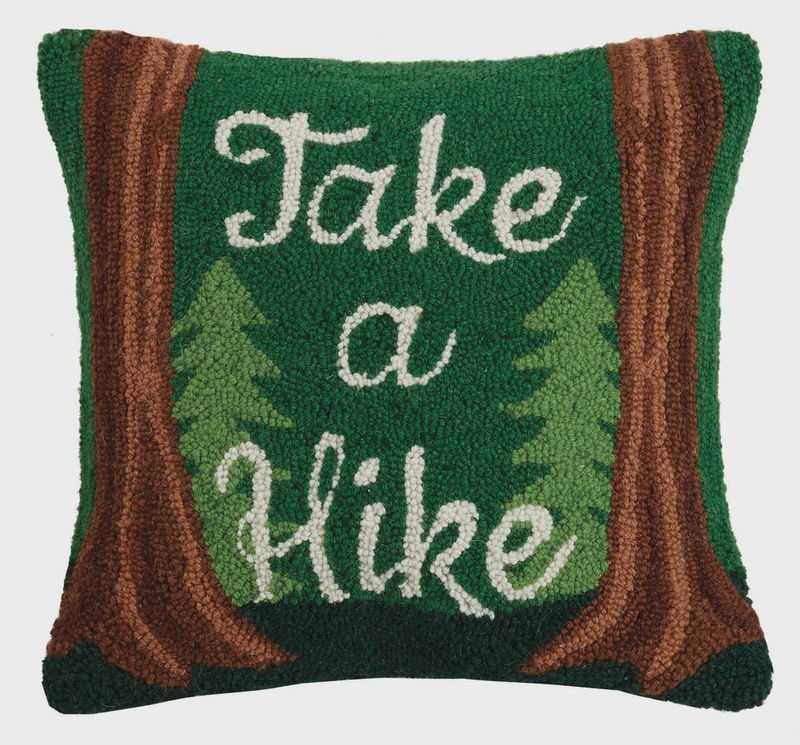 Take A Hike Hooked Pillow