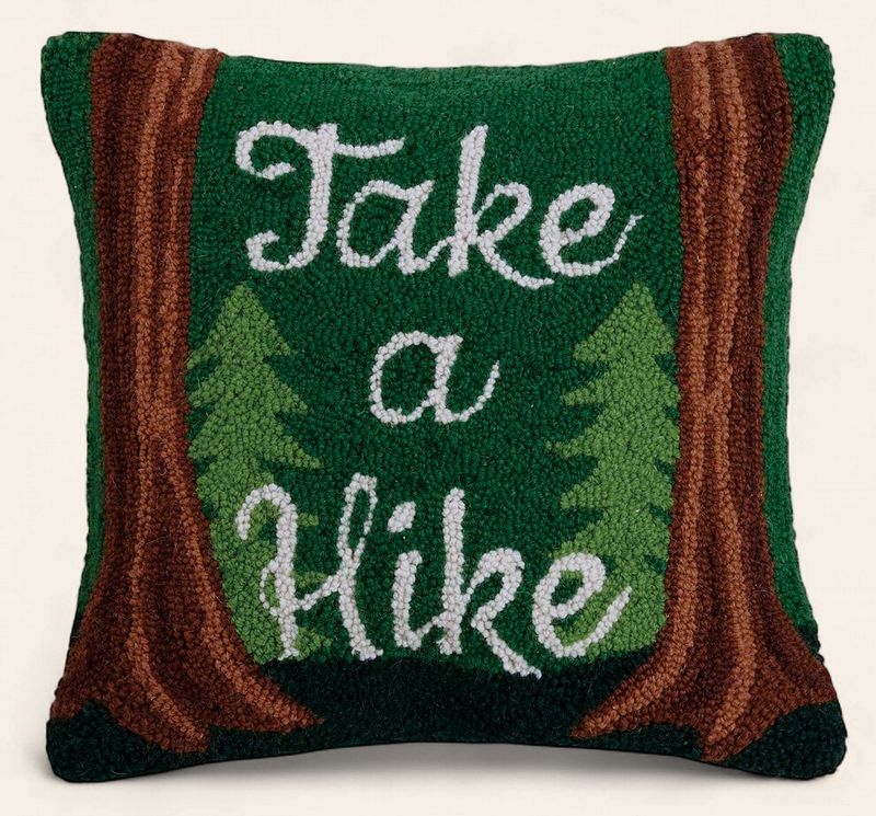 Take A Hike - Hooked Pillow