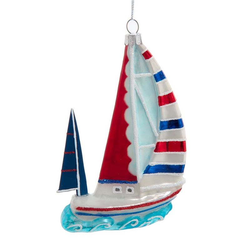 Red, White and Blue Sail Boat Ornament