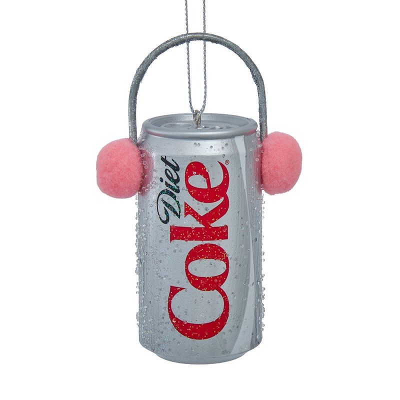 Diet Coke with Pink Earmuffs Ornament