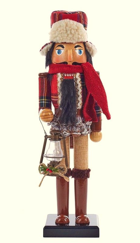 Bearded Woodsman - Nutcracker in Trapper Hat 15"