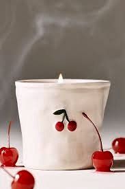 Cherries! - Embossed Ceramic Candle