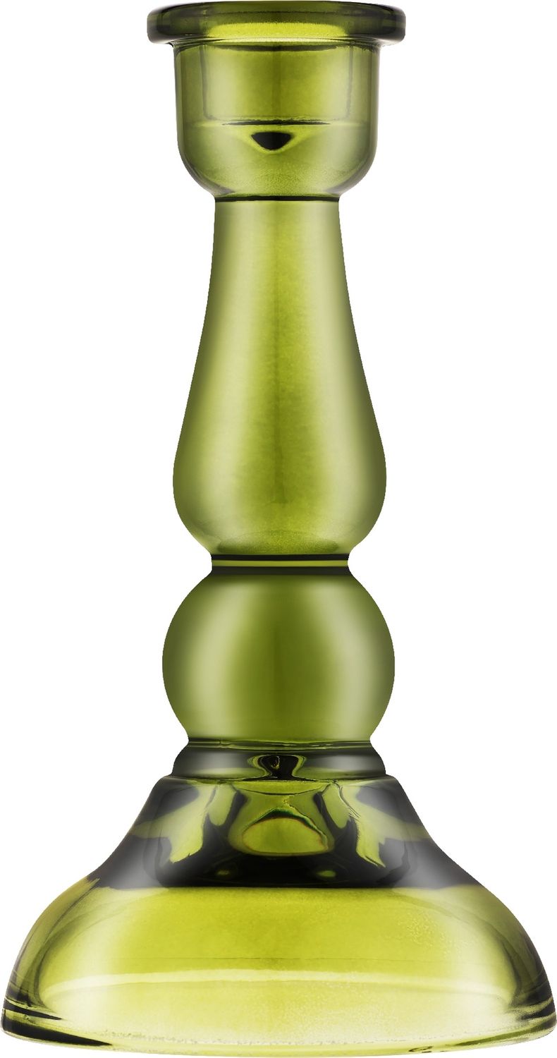Dark Green Tall Glass Taper Holder