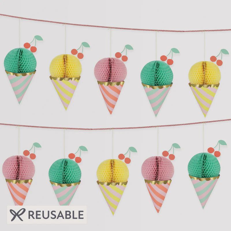Honeycomb Ice Cream Garland