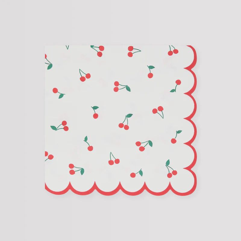 Sweet Cherry Luncheon Napkins - Scalloped Edge