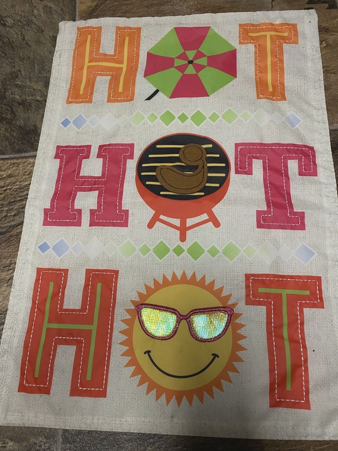 Hot Hot Hot Garden Linen Flag