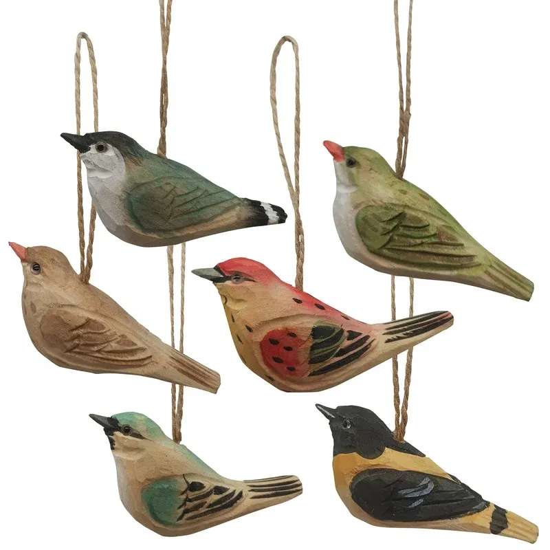 Carved Wood Birds