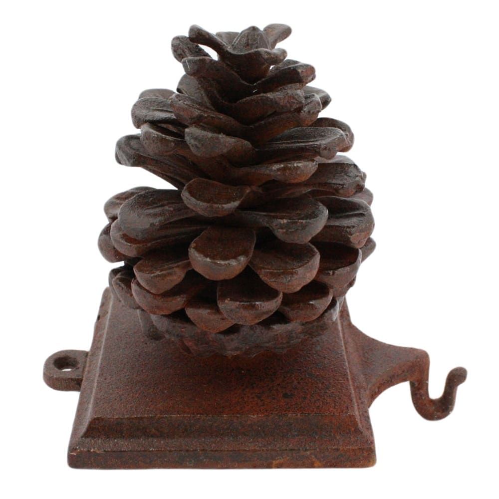 Rusty Looking Cast Iron Pinecone Stocking Holder