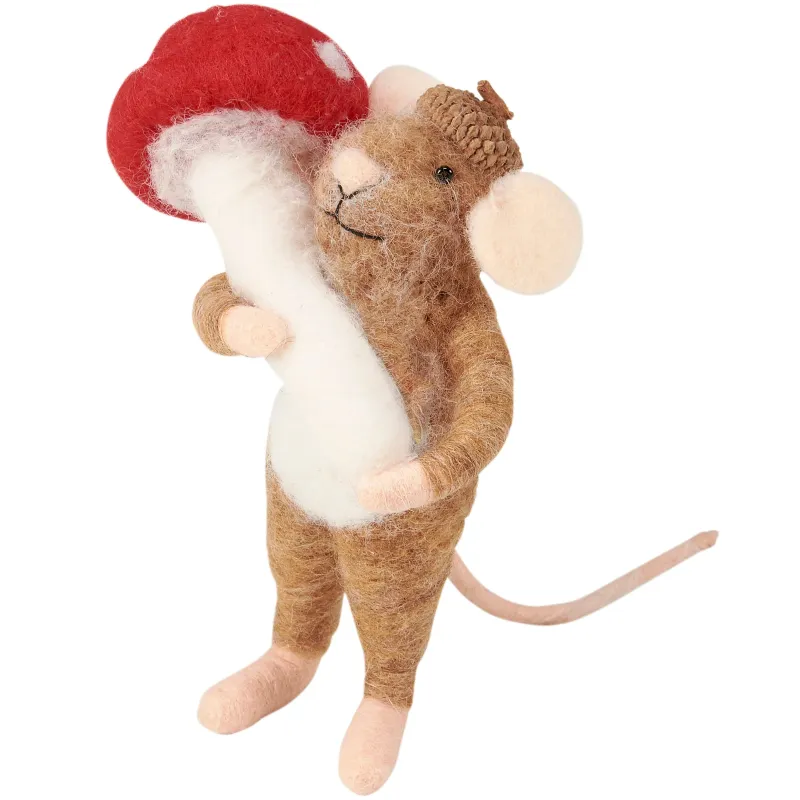 Mushroom Mouse - Textured Ornament