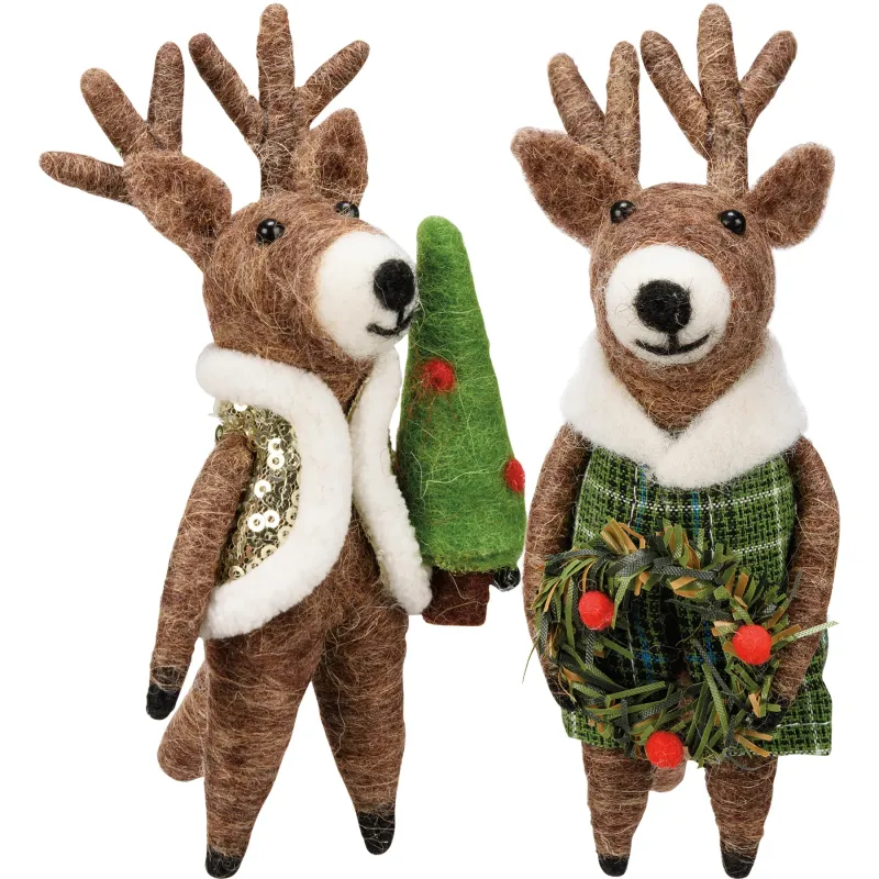 Dressed Up Christmas Bucks - Ornament
