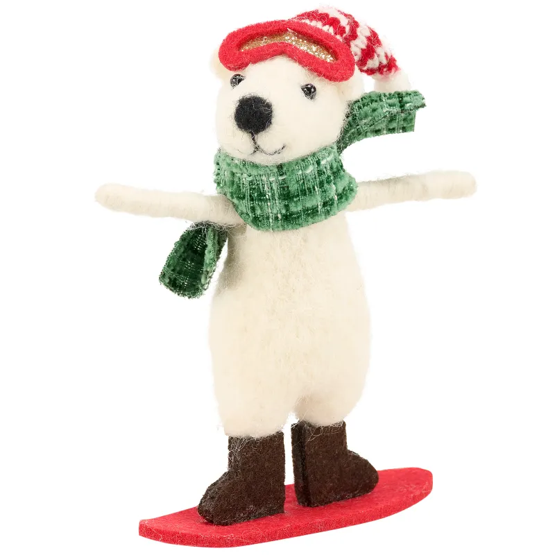 Snowboard Bear Ornament