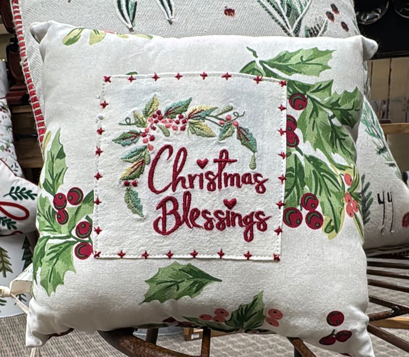 Christmas Blessing Snowberry Pillow