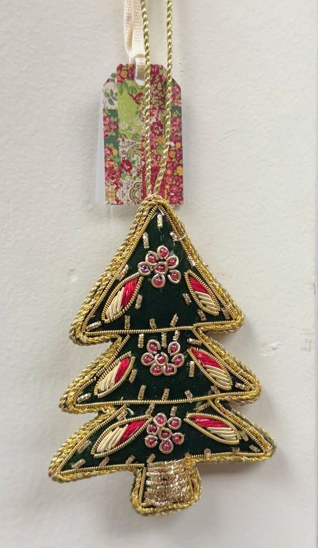 Hand Beaded Mini Christmas Tree Ornament