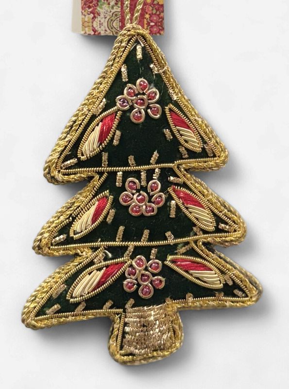 Handmade Christmas Tree Ornament - Embroidered