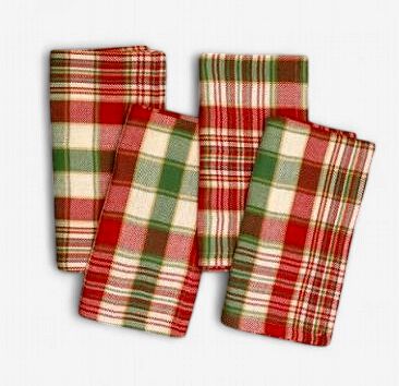 Jingle Plaid Napkins/ Set of 4