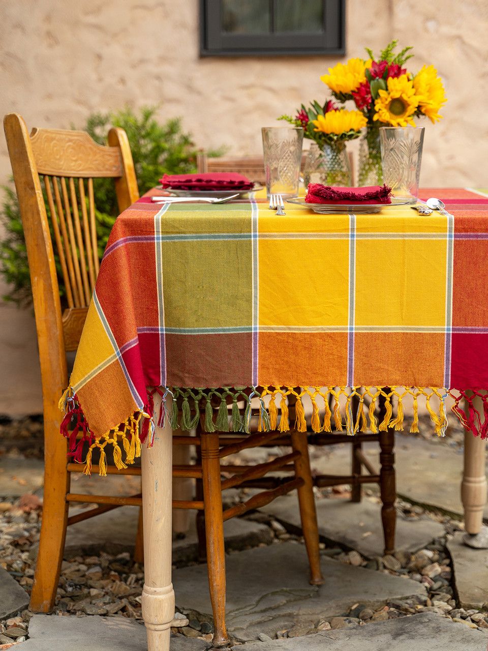Colorblock Plaid Rectagle Tablecloth