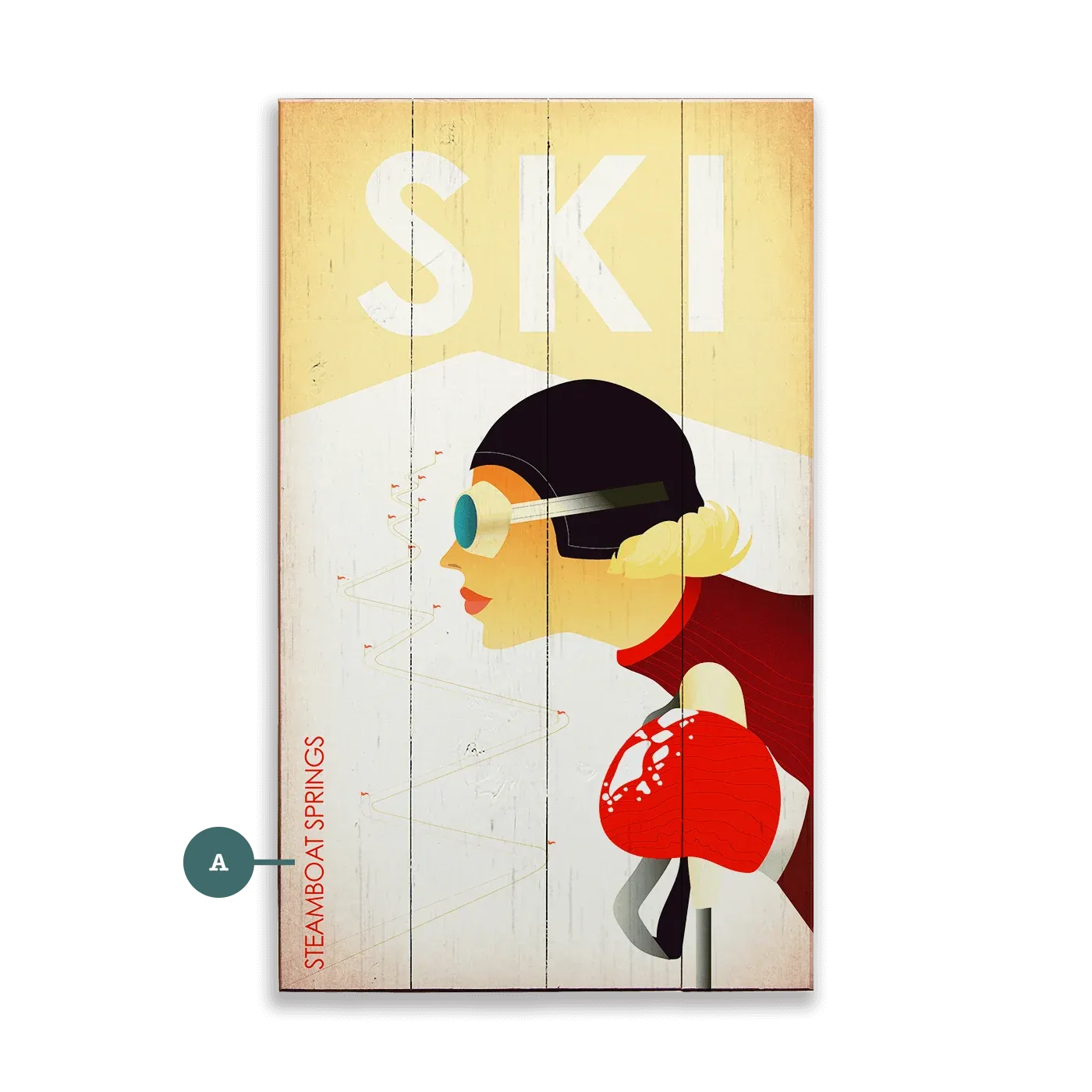 Lady Skier- Vintage Sign - Big Mountain