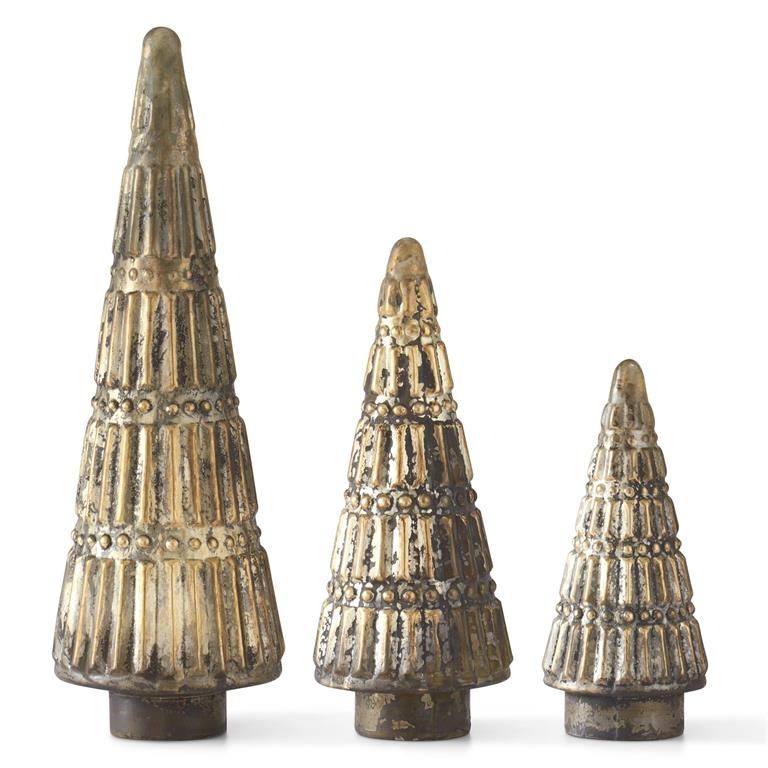 Pewter w/Gold Mercury Glass Trees