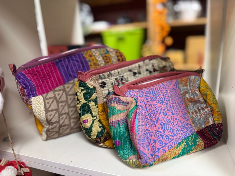 Quilted Patch Make-Up Bag