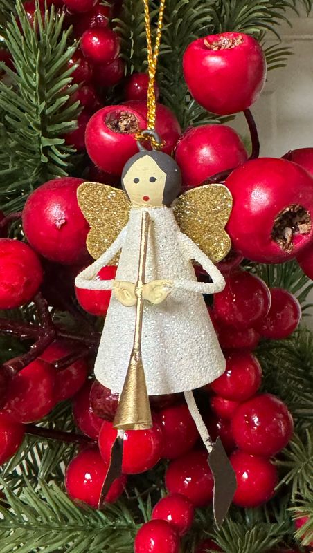 Tin Angel w/Trumpet Ornament