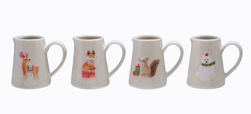 Embossed Stoneware - Tiny Christmas Creamer