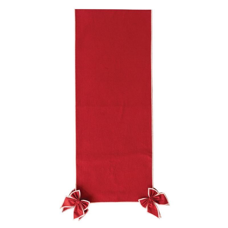 Detachable Bows &amp; Pink Stitched Edge Table Runner