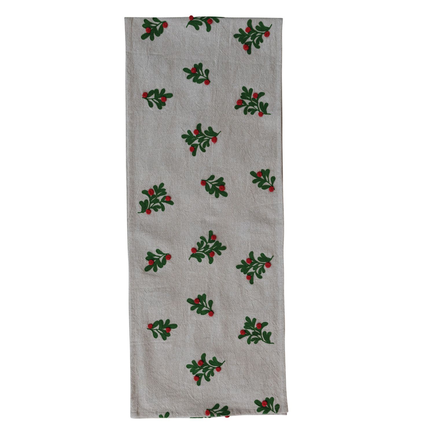 Mistletoe Embroidered Table Runner