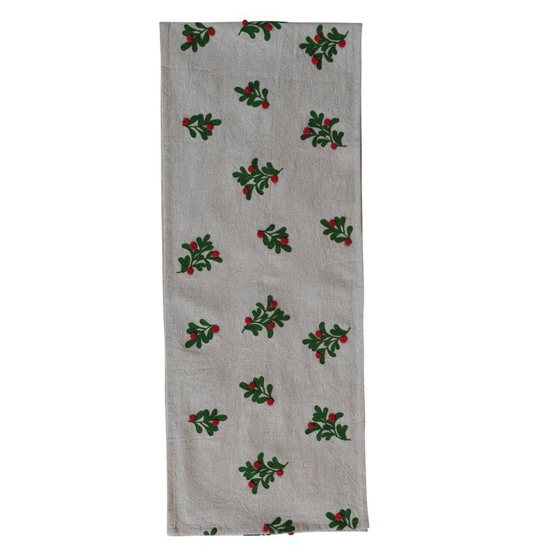Mistletoe Embroidered Table Runner