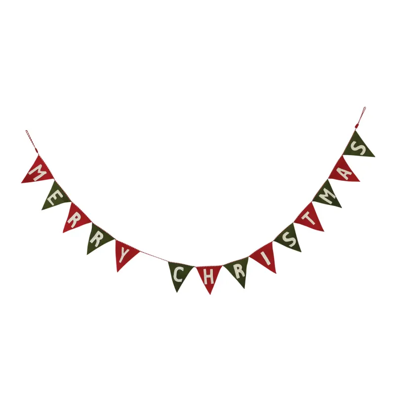 "Merry Christmas" Wool Felt Banner
