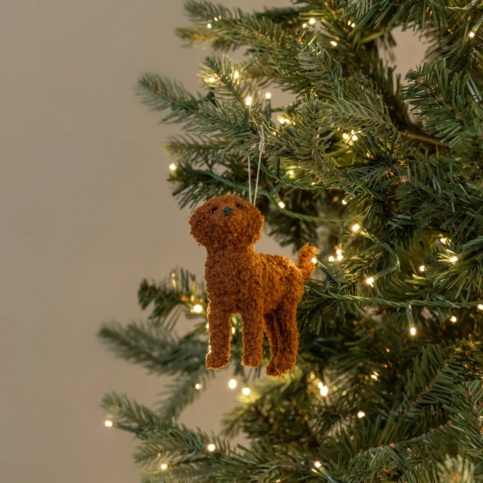 Brown Labradoodle Ornament
