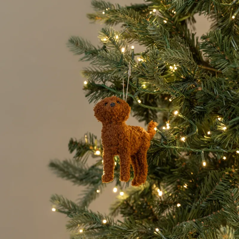 Brown Labradoodle Ornament