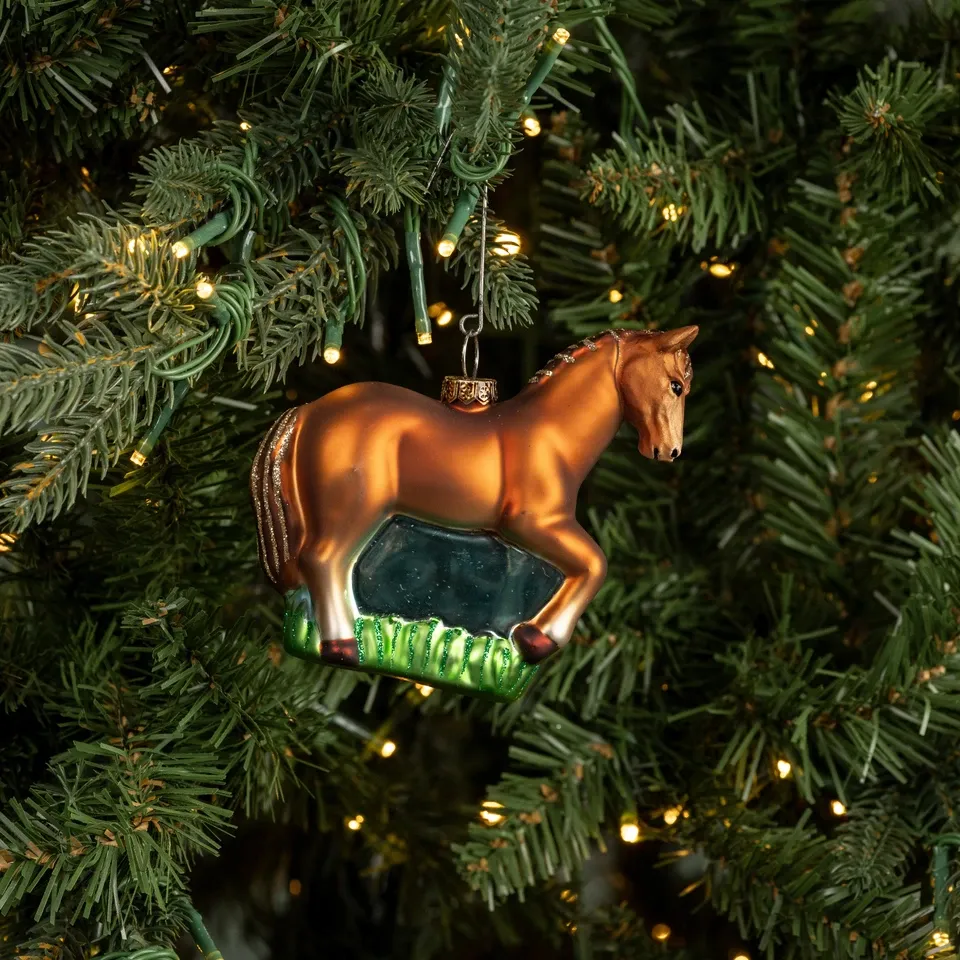 Brown Horse Ornament on Lawn
