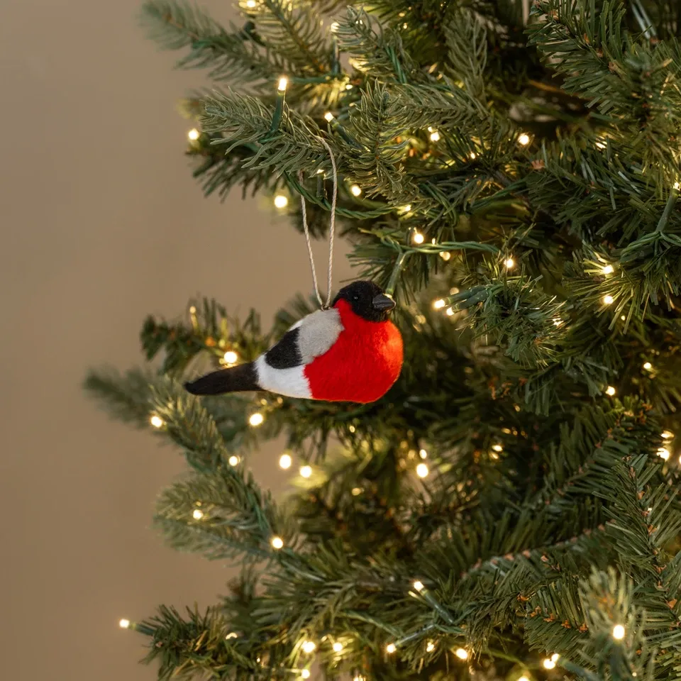 Sitting Grosbeak Bird Ornament