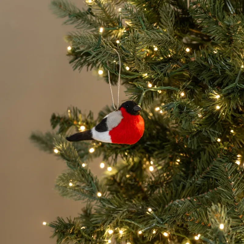 Sitting Grosbeak Bird Ornament