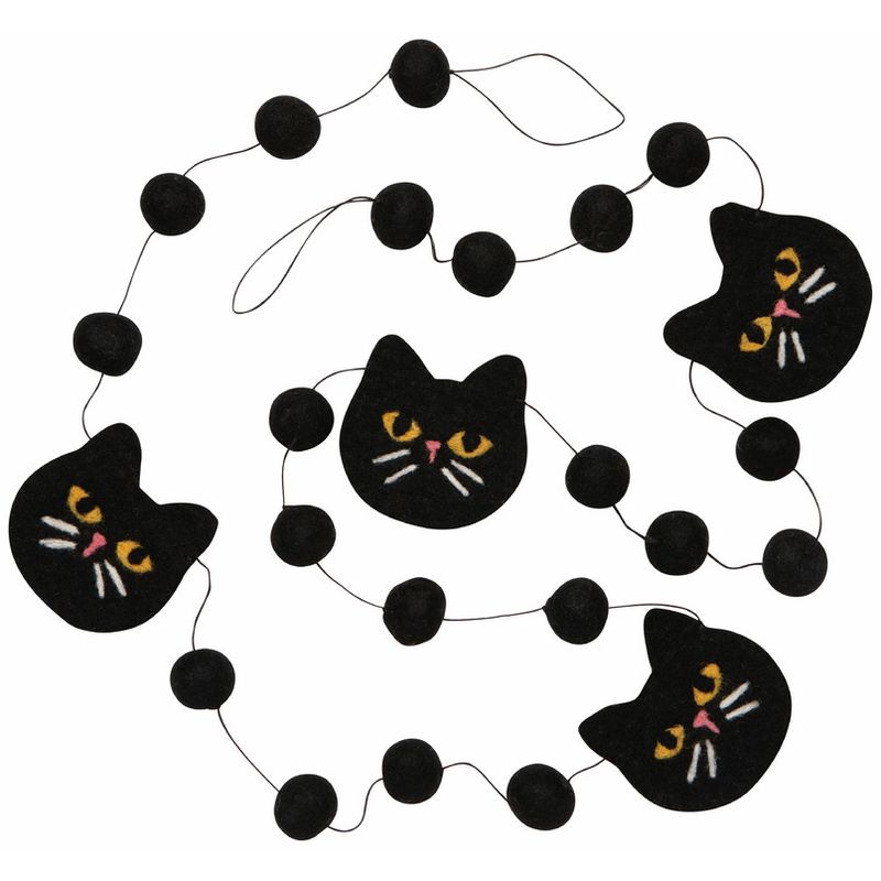 Black Felt Cat Garland