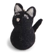 Small Felt Black Cat Ornament