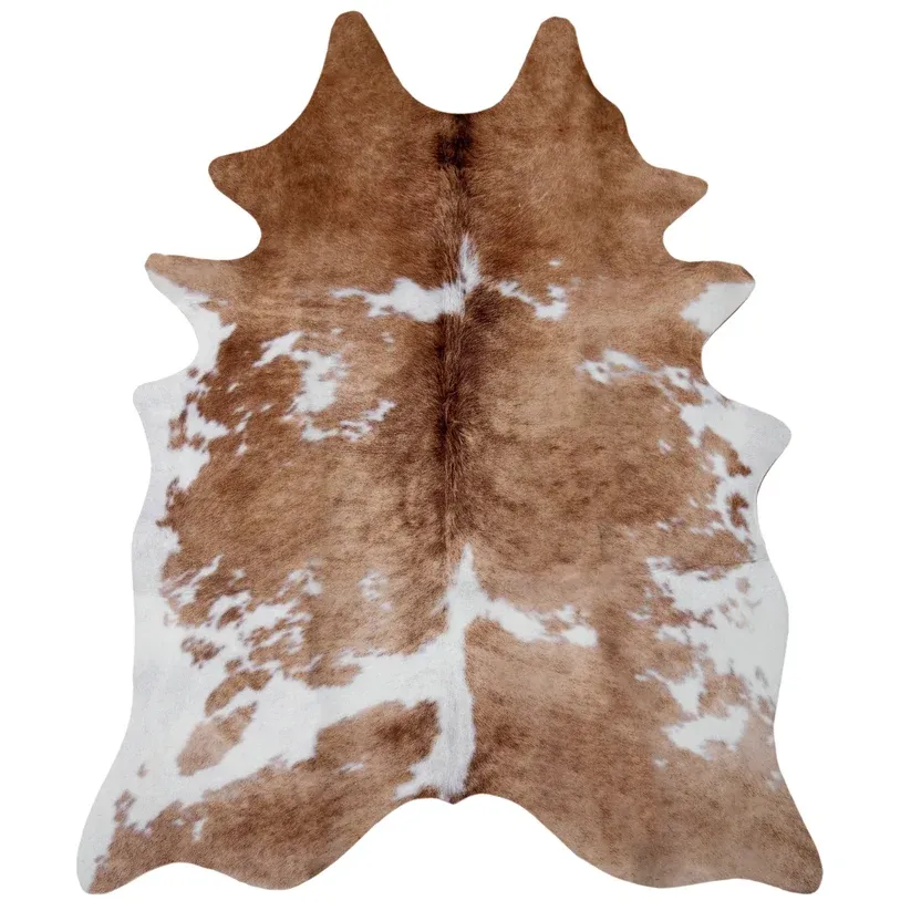 Faux Cowhide Print Rug, Light Brindle