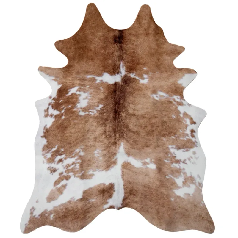 Faux Cowhide Print Rug, Light Brindle