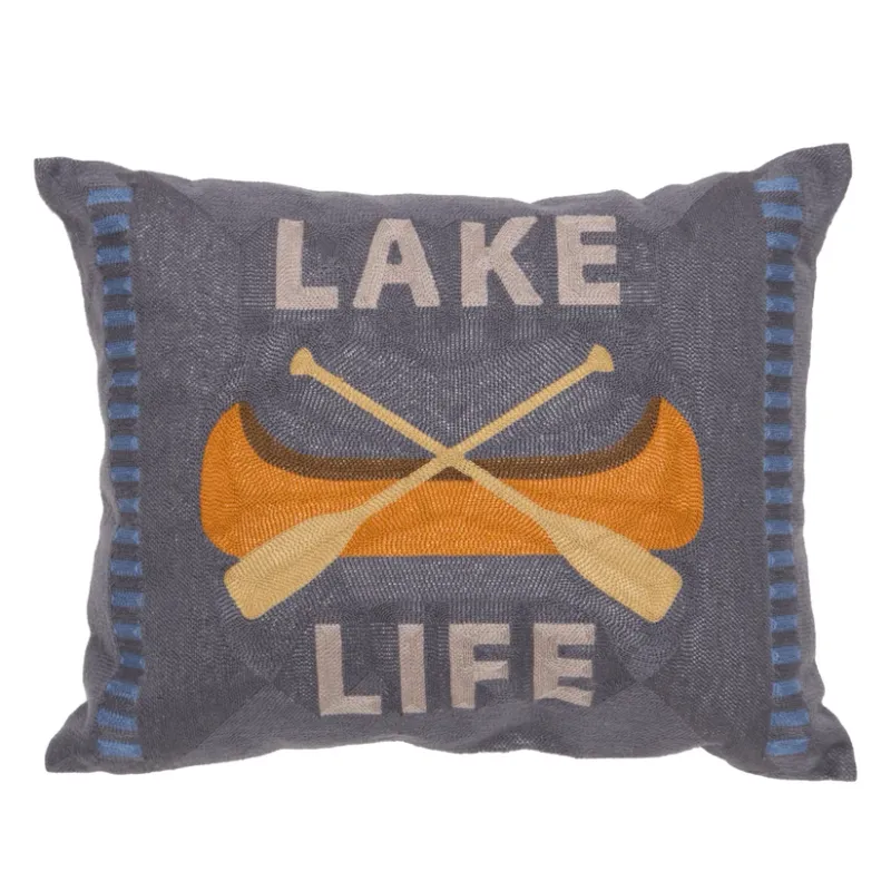 Lake Life Chain Stitched Pillow