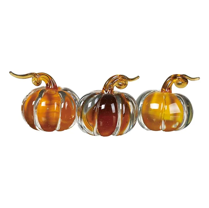 Mini Glass Amber Pumpkin