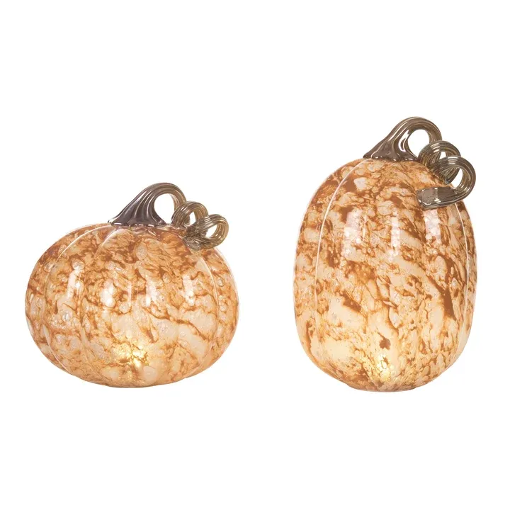 Light Up Orange and Grey Pumpkin