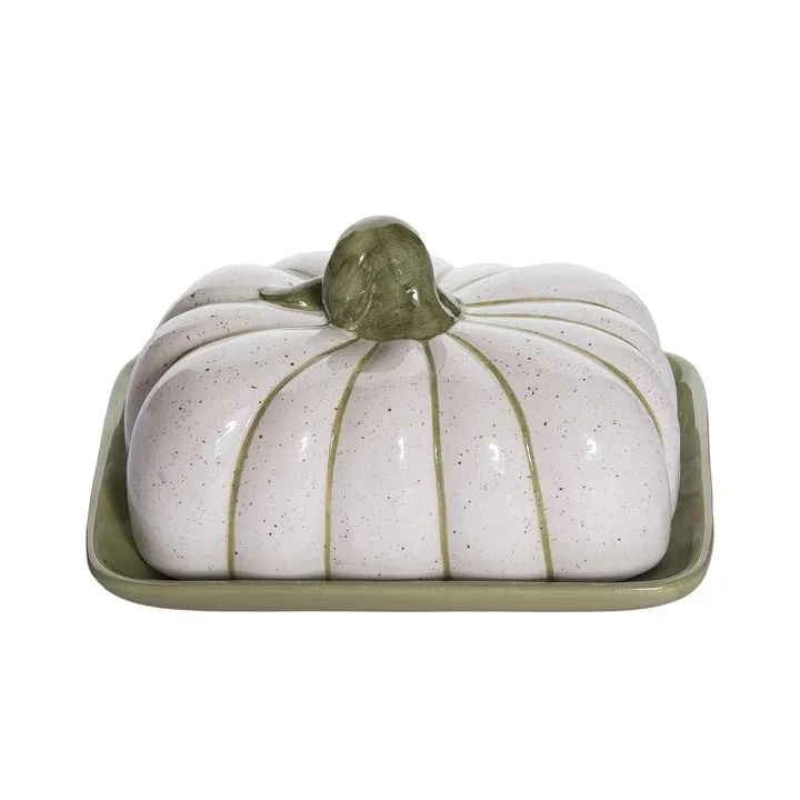 Ceramic Pumpkin Butterdish