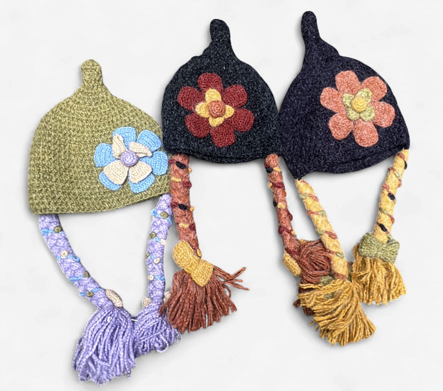 Knitted Gnome Hat with Braids - Choose a color!