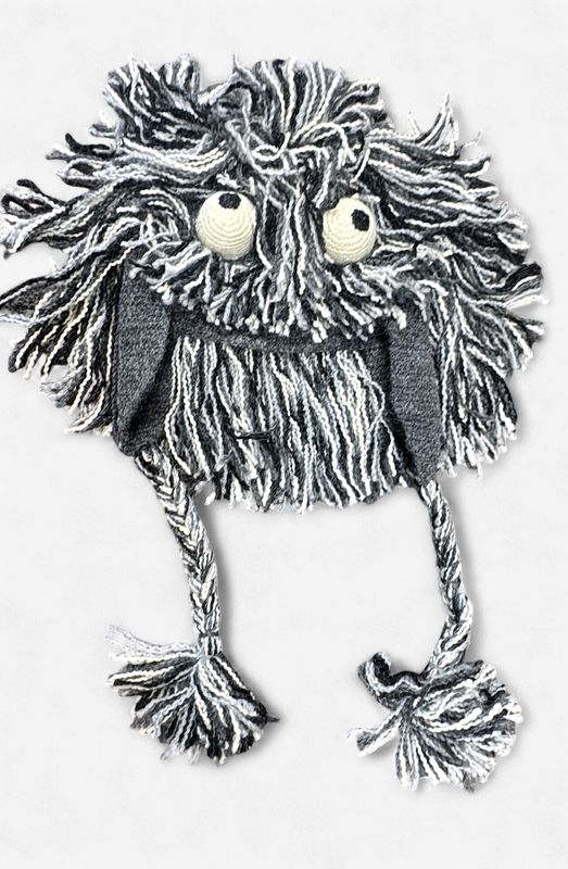 Hand Crocheted Hat with Googly Eyes - Funny Thing