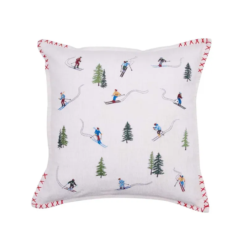 Alpine Skier Pillow - Square