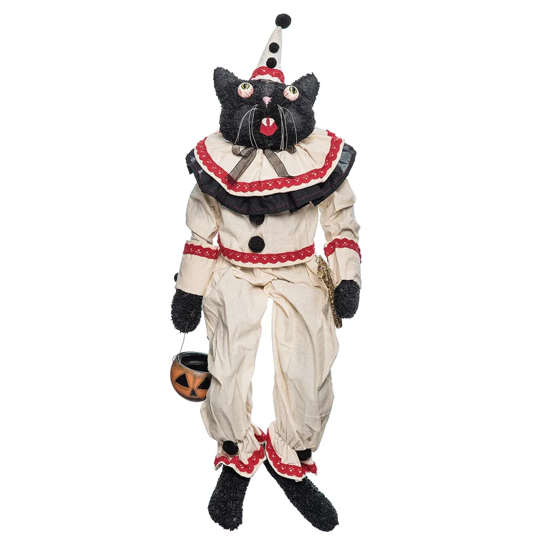 Black Cat Folk Art Doll