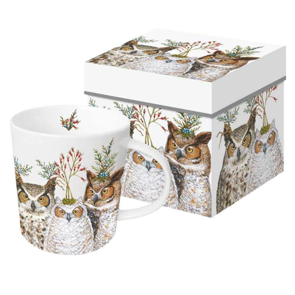 Holiday Hoot Snow Owls Mug w/Gift Box