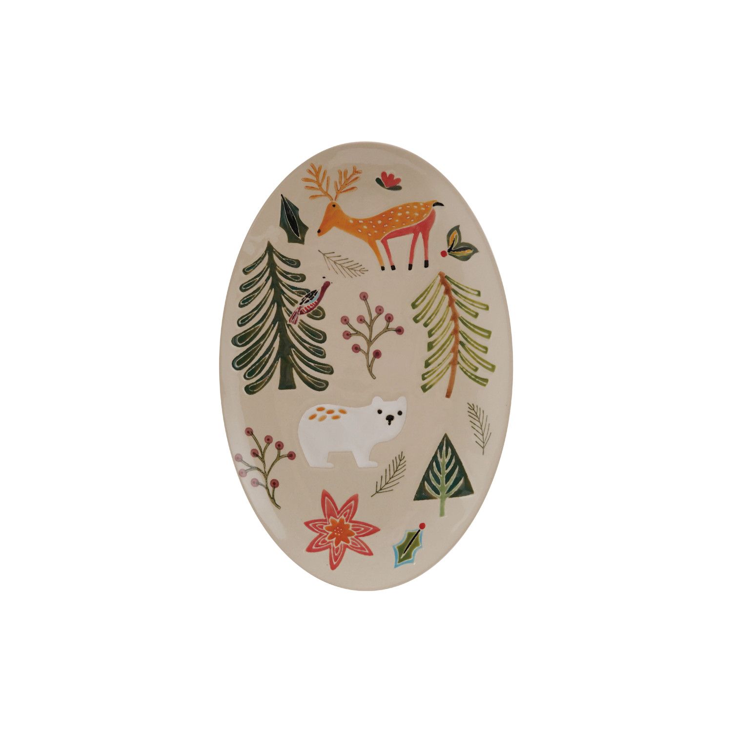 Hand-Painted Stoneware Seasonal Platter