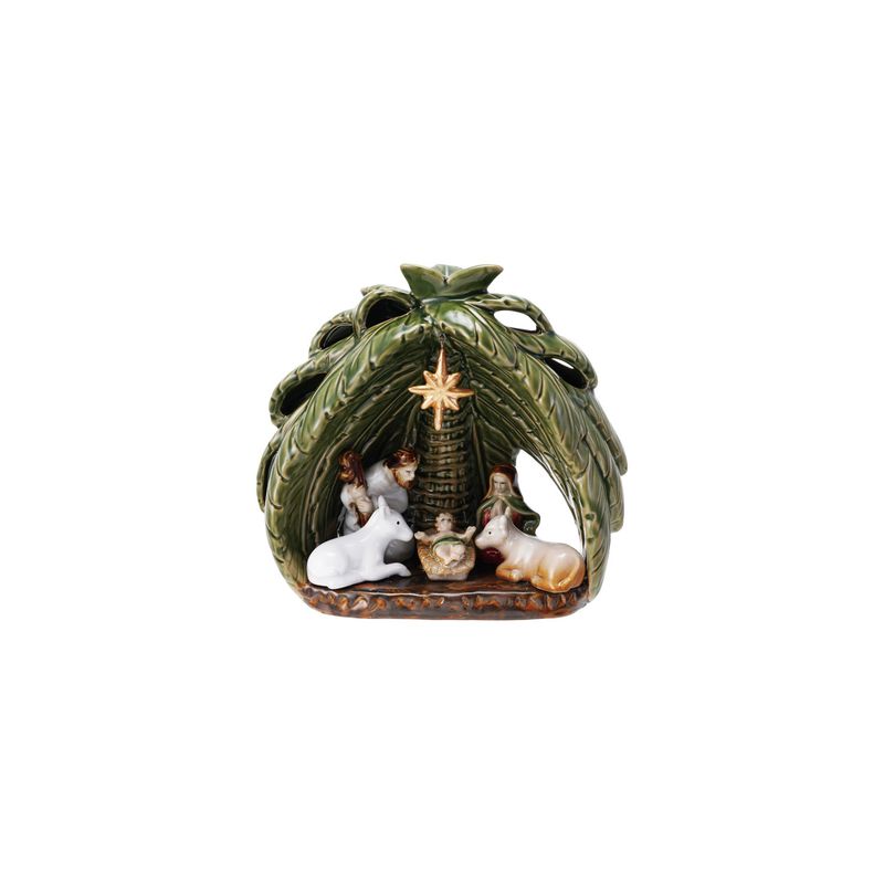 Vintage Stoneware Nativity Set